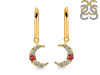 Garnet & White Topaz Hoop Earring GAR-RDE-1471.