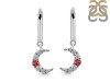 Garnet & White Topaz Hoop Earring GAR-RDE-1471.