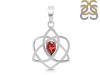Garnet Triquetra Heart Knot Pendant GAR-RDEP-880.