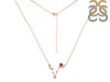 Pisces Zodiac Star Constellation Garnet & White Topaz Necklace GAR-RDN-387.