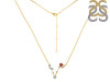 Pisces Zodiac Star Constellation Garnet & White Topaz Necklace GAR-RDN-387.