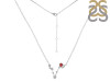 Pisces Zodiac Star Constellation Garnet & White Topaz Necklace GAR-RDN-387.