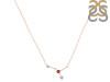 cancer Zodiac Star Constellation Garnet & White Topaz Necklace GAR-RDN-486.