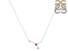 cancer Zodiac Star Constellation Garnet & White Topaz Necklace GAR-RDN-486.