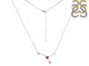 cancer Zodiac Star Constellation Garnet & White Topaz Necklace GAR-RDN-486.