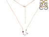 Aquarius Zodiac Star Constellation Garnet & White Topaz Necklace GAR-RDN-487.