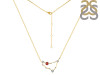 Capricorn Zodiac Star Constellation Garnet & White Topaz Necklace GAR-RDN-489.