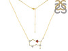 Gemini Zodiac Star Constellation Garnet & White Topaz Necklace GAR-RDN-490.