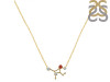 Virgo Zodiac Star Constellation Garnet & White Topaz Necklace GAR-RDN-491.