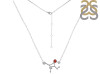 Virgo Zodiac Star Constellation Garnet & White Topaz Necklace GAR-RDN-491.