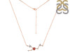 Taurus Zodiac Star Constellation Garnet & White Topaz Necklace GAR-RDN-492.