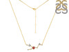 Taurus Zodiac Star Constellation Garnet & White Topaz Necklace GAR-RDN-492.
