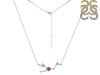 Taurus Zodiac Star Constellation Garnet & White Topaz Necklace GAR-RDN-492.