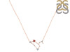 Leo Zodiac Star Constellation Garnet & White Topaz Necklace GAR-RDN-493.