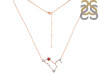 Leo Zodiac Star Constellation Garnet & White Topaz Necklace GAR-RDN-493.