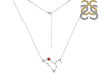Leo Zodiac Star Constellation Garnet & White Topaz Necklace GAR-RDN-493.