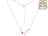 Libra Zodiac Star Constellation Garnet & White Topaz Necklace GAR-RDN-494.