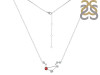Libra Zodiac Star Constellation Garnet & White Topaz Necklace GAR-RDN-494.