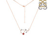 Scorpio Zodiac Star Constellation Garnet & White Topaz Necklace GAR-RDN-495.
