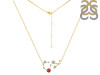 Scorpio Zodiac Star Constellation Garnet & White Topaz Necklace GAR-RDN-495.