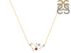 Sagittarius Zodiac Star Constellation Garnet & White Topaz Necklace GAR-RDN-496.