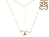 Sagittarius Zodiac Star Constellation Garnet & White Topaz Necklace GAR-RDN-496.