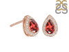 Garnet & White Topaz Stud Earring GAR-RE-52.
