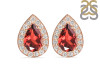 Garnet & White Topaz Stud Earring GAR-RE-52.
