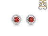 Garnet & White Topaz Stud Earring GAR-RDE-985.