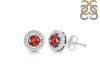 Garnet & White Topaz Stud Earring GAR-RDE-985.