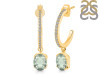 Green Amethyst & White Topaz Hoop Earring GRA-RDE-1469.