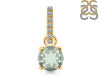 Green Amethyst & White Topaz Pendant GRA-RDP-549-CZ-LOOP.