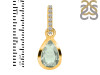 Green Amethyst & White Topaz Pendant GRA-RDP-956-CZ-LOOP.