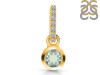 Green Amethyst & White Topaz Pendant GRA-RDP-957-CZ-LOOP.