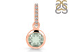Green Amethyst & White Topaz Pendant GRA-RDP-959-CZ-LOOP.