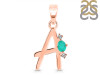 Green Onyx & White Topaz Alphabet A Pendant GRO-RDA-1.