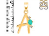 Green Onyx & White Topaz Alphabet A Pendant GRO-RDA-1.