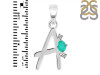 Green Onyx & White Topaz Alphabet A Pendant GRO-RDA-1.