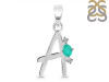 Green Onyx & White Topaz Alphabet A Pendant GRO-RDA-1.