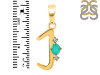 Green Onyx & White Topaz Alphabet J Pendant GRO-RDA-10.