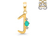 Green Onyx & White Topaz Alphabet J Pendant GRO-RDA-10.