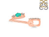 Green Onyx & White Topaz Alphabet V Pendant GRO-RDA-100.
