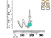 Green Onyx & White Topaz Alphabet W Pendant GRO-RDA-101.