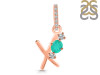 Green Onyx & White Topaz Alphabet X Pendant GRO-RDA-102.