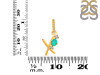 Green Onyx & White Topaz Alphabet X Pendant GRO-RDA-102.