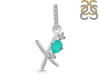 Green Onyx & White Topaz Alphabet X Pendant GRO-RDA-102.