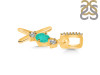 Green Onyx & White Topaz Alphabet X Pendant GRO-RDA-102.