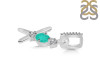 Green Onyx & White Topaz Alphabet X Pendant GRO-RDA-102.