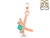 Green Onyx & White Topaz Alphabet K Pendant GRO-RDA-11.
