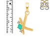 Green Onyx & White Topaz Alphabet K Pendant GRO-RDA-11.